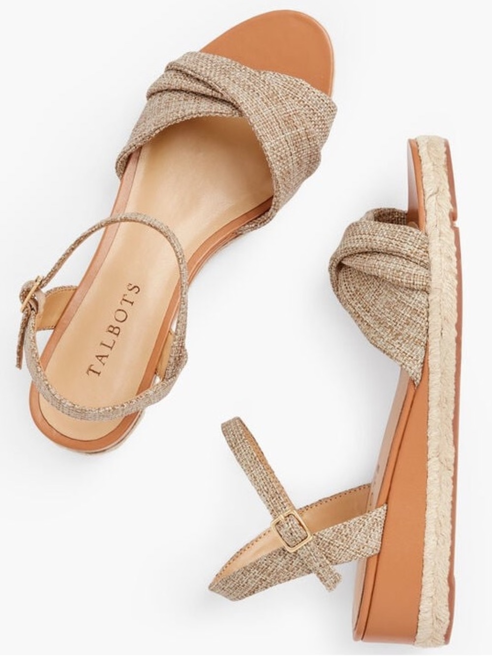 Talbots Women’s Pamela Twist Strap Espadrille Wedges